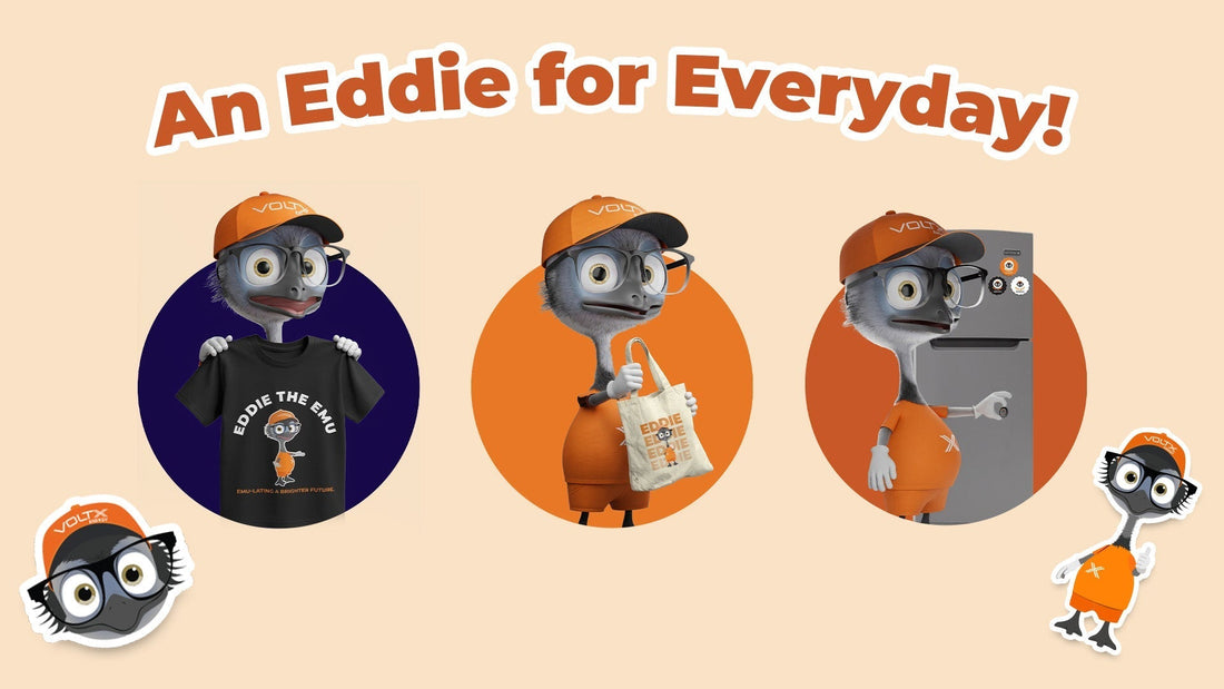 Bring Eddie the Emu Home: Eco Merch by VoltX Energy