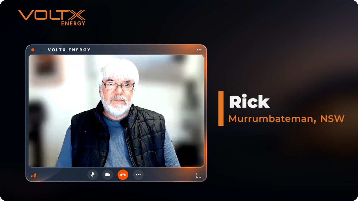 Rick from Murrumbateman, NSW sharing his VoltX Energy battery experience