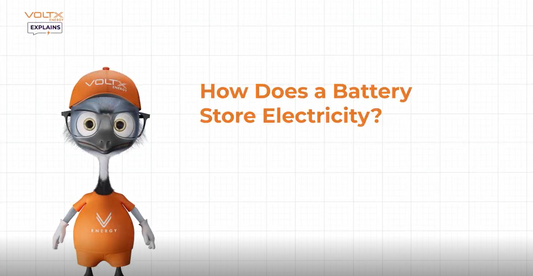 How does a battery store electricity?